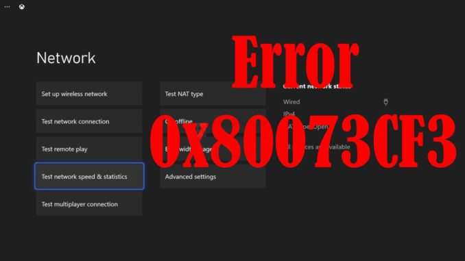 Comment corriger l'erreur 0x80073CF3 sur les Xbox Series S